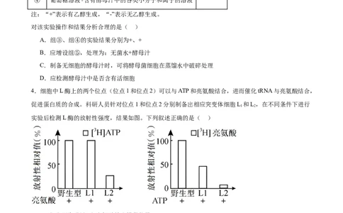 2024年高考冲刺模拟试卷（二）（原卷版）_2024年新高考资料_5.2024三轮冲刺_2024年高考生物考前最后冲刺