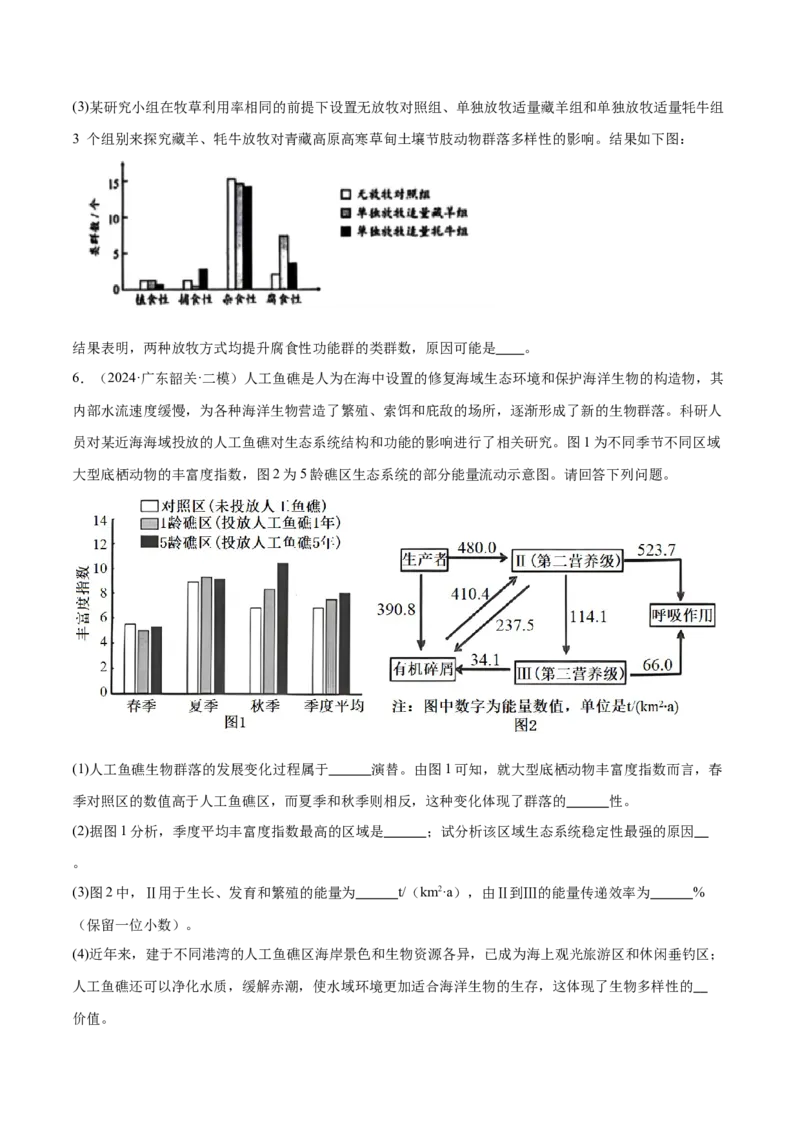 押广东卷第19题生态系统的应用（原卷版）_2024年新高考资料_5.2024三轮冲刺_备战2024年高考生物临考题号押题（广东专用）323137816