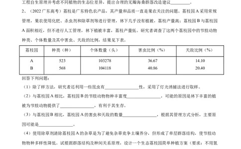 押广东卷第19题生态系统的应用（原卷版）_2024年新高考资料_5.2024三轮冲刺_备战2024年高考生物临考题号押题（广东专用）323137816
