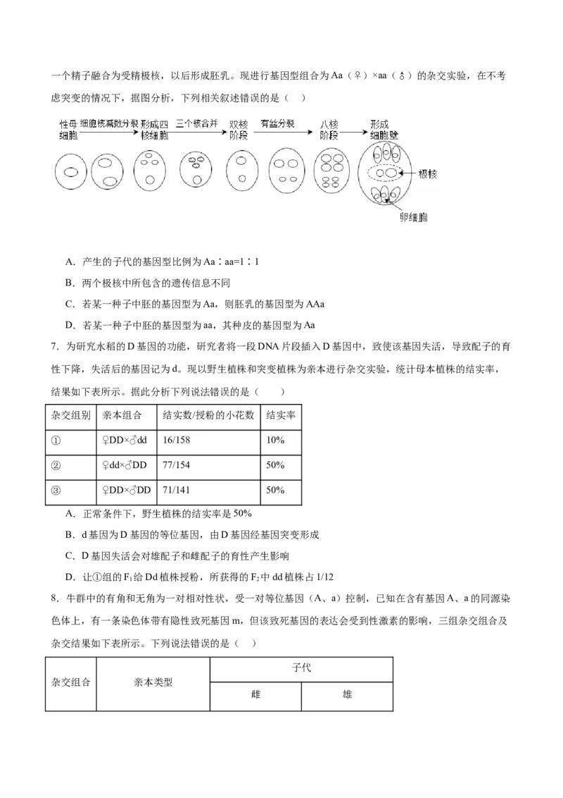 专题16分离定律（原卷版)_2024年新高考资料_3.2024专项复习_备战2024年高考生物一轮复习重难点专项突破_专题16分离定律
