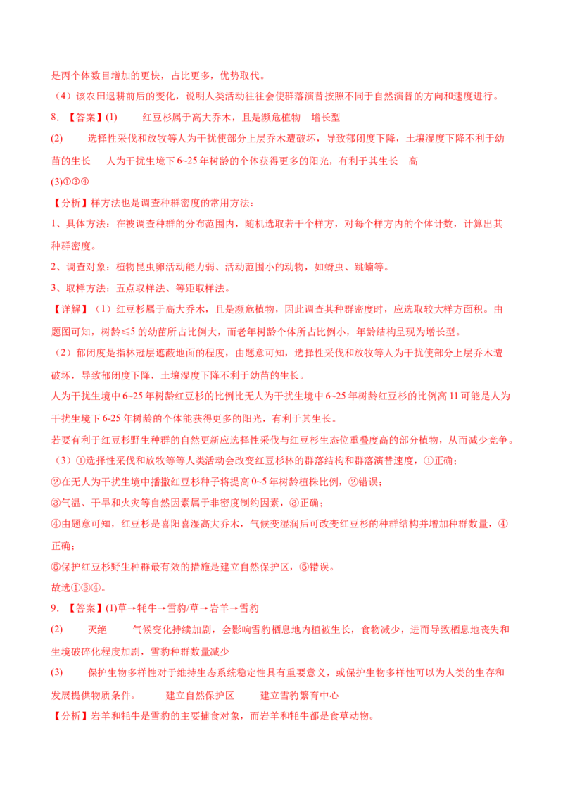 押新高考卷生物与环境（解析版）-备战2024年高考生物临考题号押题（新高考通用）(1)_2024年新高考资料_5.2024三轮冲刺_备战2024年高考生物临考题号押题（新高考通用）322745222