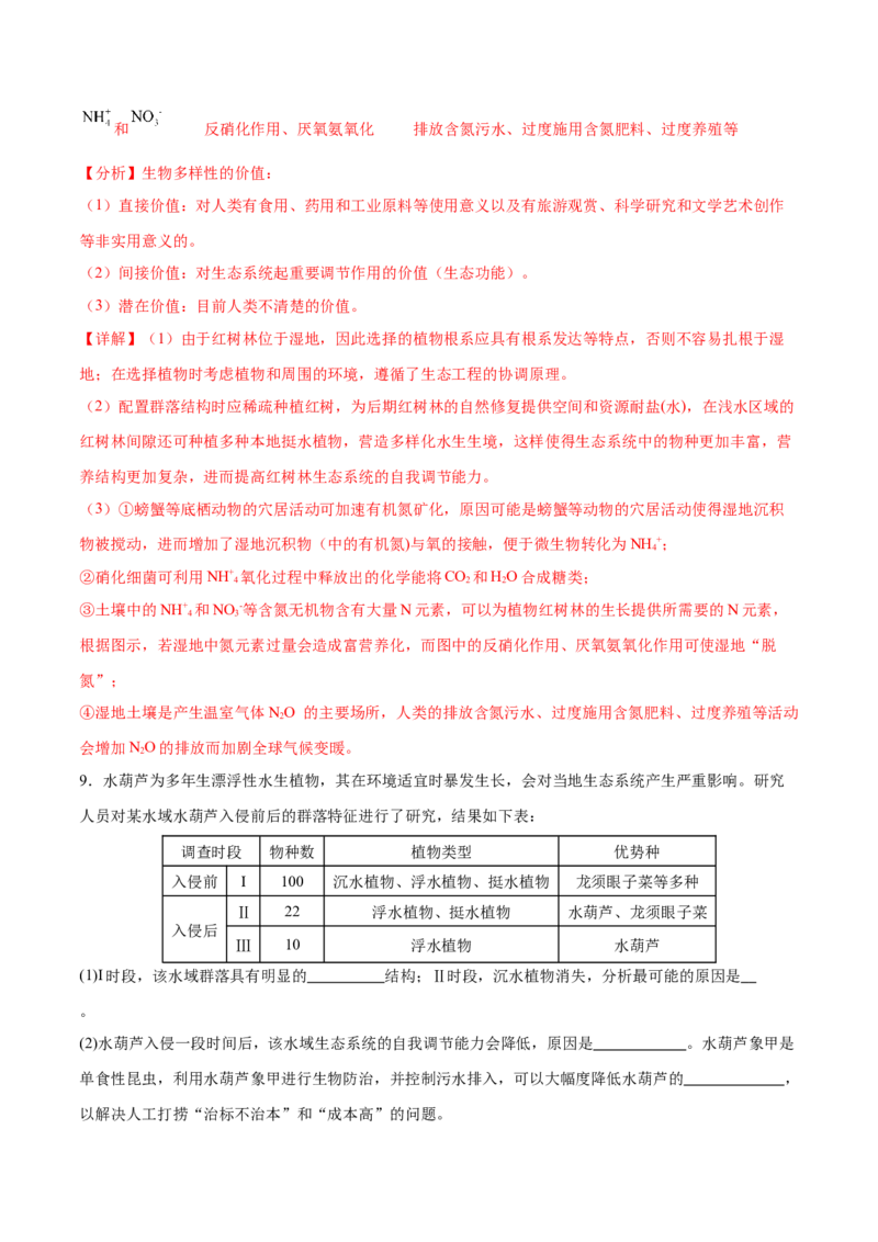押新高考卷生物与环境（解析版）-备战2024年高考生物临考题号押题（新高考通用）(1)_2024年新高考资料_5.2024三轮冲刺_备战2024年高考生物临考题号押题（新高考通用）322745222