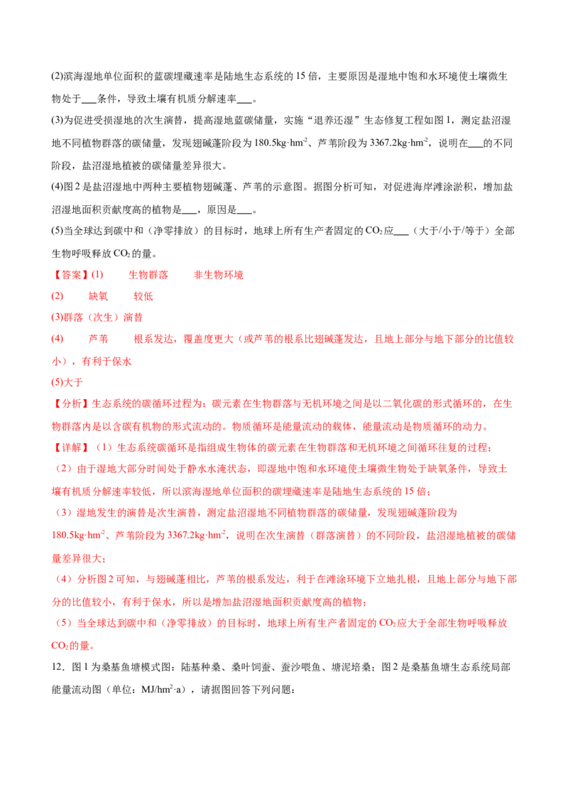 押新高考卷生物与环境（解析版）-备战2024年高考生物临考题号押题（新高考通用）(1)_2024年新高考资料_5.2024三轮冲刺_备战2024年高考生物临考题号押题（新高考通用）322745222