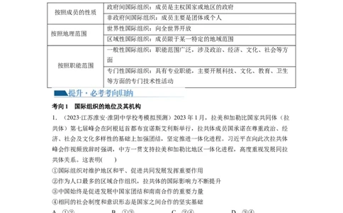 第08课主要的国际组织（讲义）（解析版）_新高考复习资料_2024年新高考资料_一轮复习资料_完2024年高考政治一轮复习讲练测（课件+讲义+练习）（新教材新高考）_选择性必修1