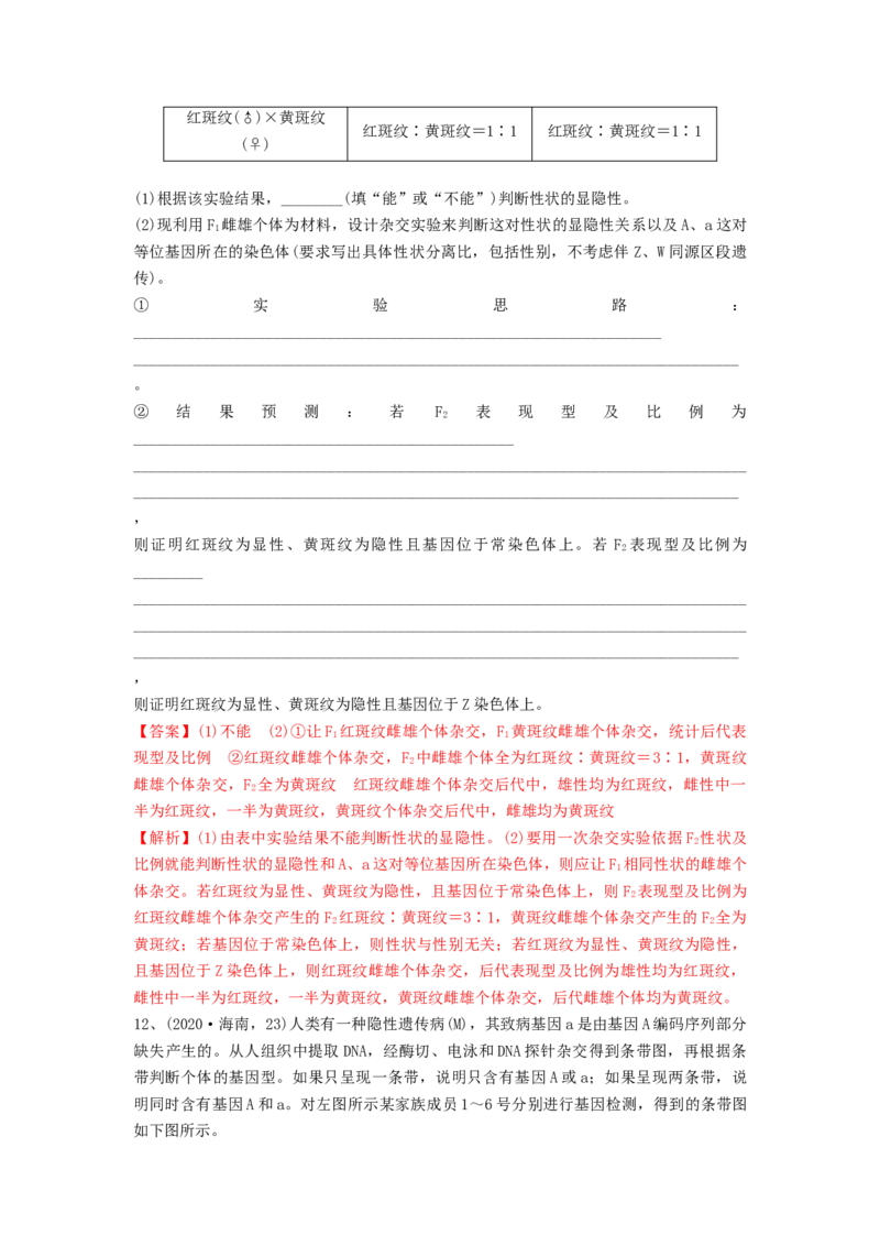 专题16基因在染色体上、伴性遗传和人类遗传病（精练）（解析版）_2024年新高考资料_1.2024一轮复习_备战2024年高考生物一轮复习串讲精练（新高考专用）