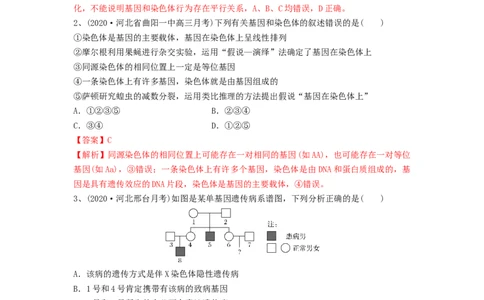 专题16基因在染色体上、伴性遗传和人类遗传病（精练）（解析版）_2024年新高考资料_1.2024一轮复习_备战2024年高考生物一轮复习串讲精练（新高考专用）