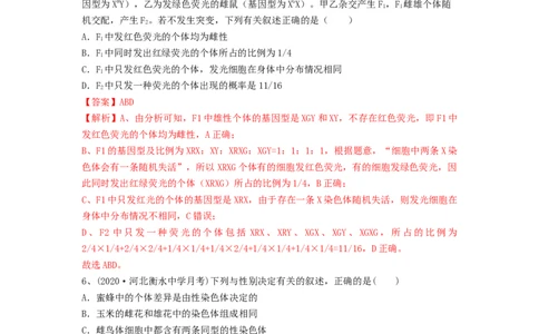 专题16基因在染色体上、伴性遗传和人类遗传病（精练）（解析版）_2024年新高考资料_1.2024一轮复习_备战2024年高考生物一轮复习串讲精练（新高考专用）