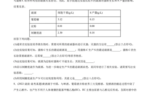 专题13发酵工程-2022年高考真题和模拟题生物分专题训练（学生版）_2024年新高考资料_1.2024一轮复习_赠2022年高考生物真题与模拟题分类