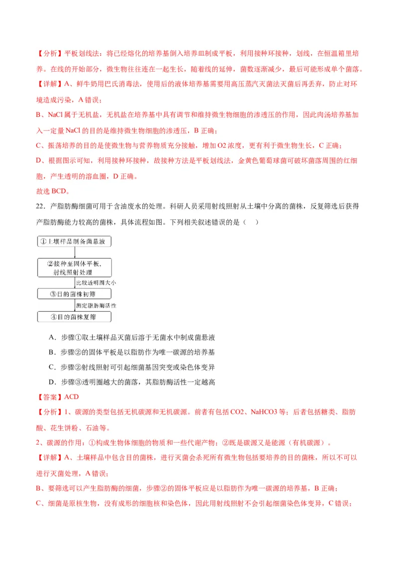 专题39微生物的培养技术和应用（解析版）_2024年新高考资料_3.2024专项复习_备战2024年高考生物一轮复习重难点专项突破