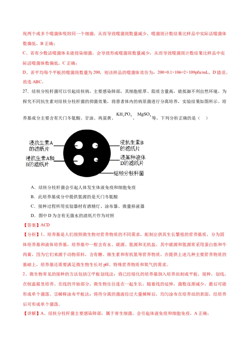 专题39微生物的培养技术和应用（解析版）_2024年新高考资料_3.2024专项复习_备战2024年高考生物一轮复习重难点专项突破