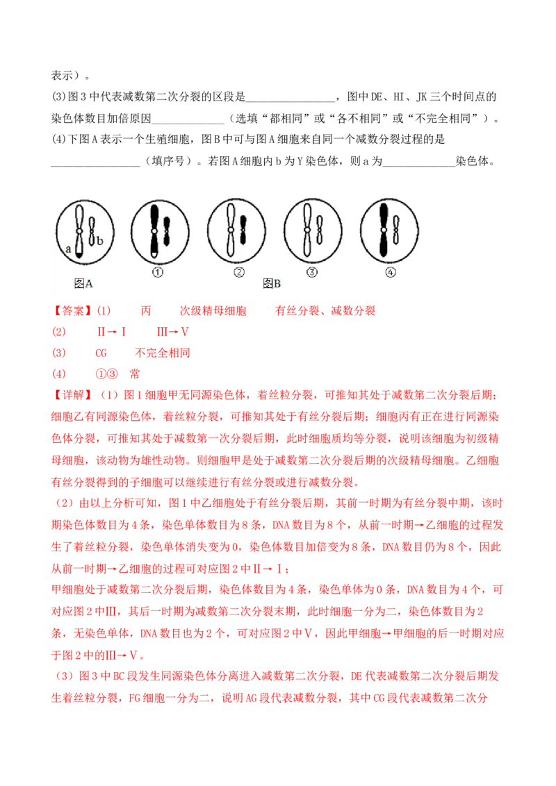 专题05细胞的生命历程（包括减数分裂）（解析版）_2024年新高考资料_3.2024专项复习_备战2024年高考生物一轮复习重难点突破讲解与训练（新教材）