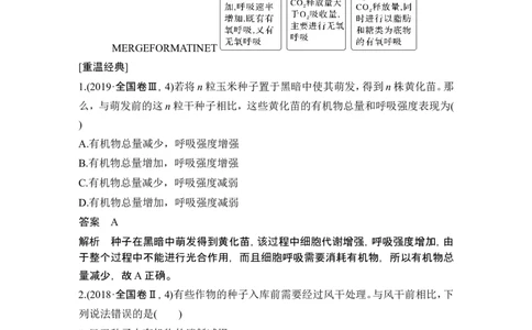 微专题2种子形成与萌发_2024年新高考资料_1.2024一轮复习_2024年高考生物一轮复习讲义（新人教版）_另附1套Word版题库_必修1_第三单元细胞的能量供应和利用