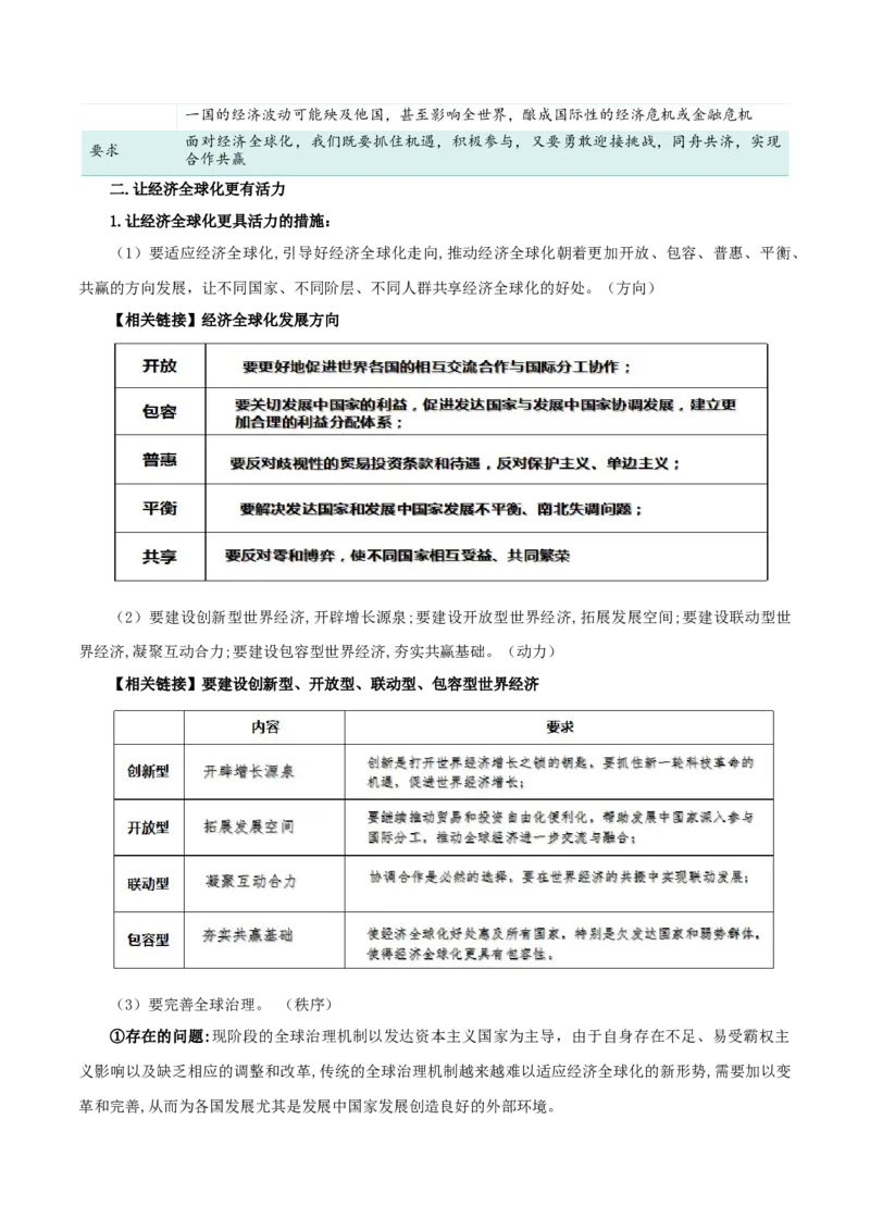 第六课走进经济全球化（精品讲义）_新高考复习资料_2024年新高考资料_一轮复习资料_完2024年高考政治一轮复习考点帮（课件+讲义+练习）（新教材新高考）