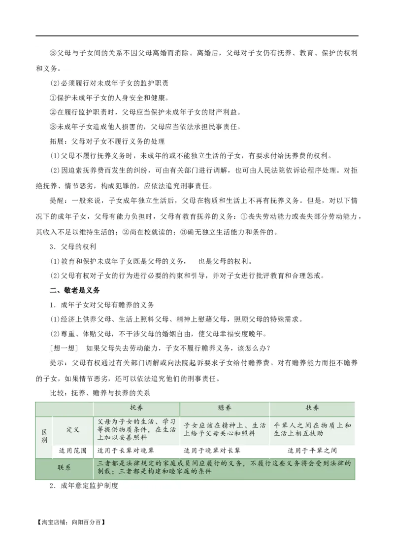 选择性必修二《法律与生活》知识清单-口袋书2024年高考政治一轮复习知识清单（新高考通用）_新高考复习资料_2024年新高考资料_专项复习资料