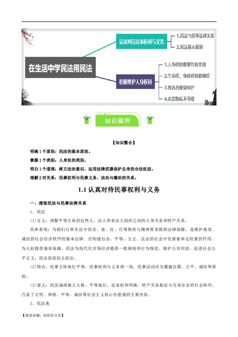 选择性必修二《法律与生活》知识清单-口袋书2024年高考政治一轮复习知识清单（新高考通用）_新高考复习资料_2024年新高考资料_专项复习资料