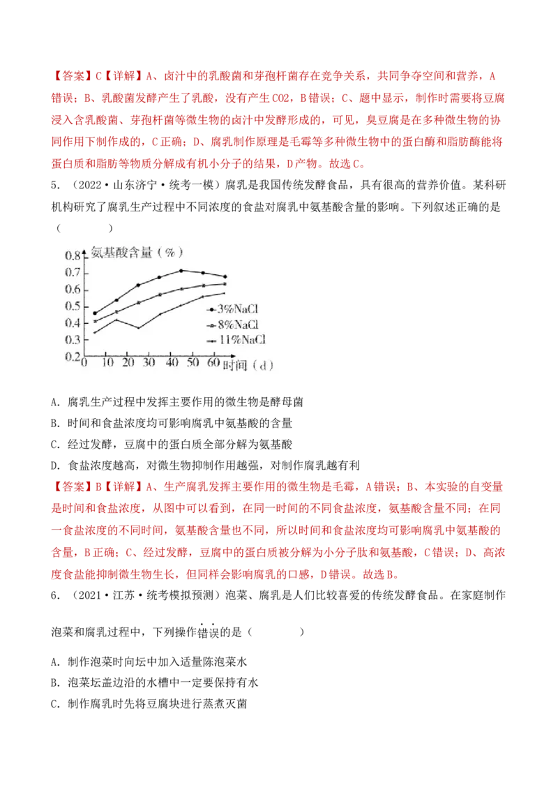 专题15发酵技术与微生物的实验室培养（解析版）_2024年新高考资料_3.2024专项复习_备战2024年高考生物一轮复习重难点突破讲解与训练（新教材）