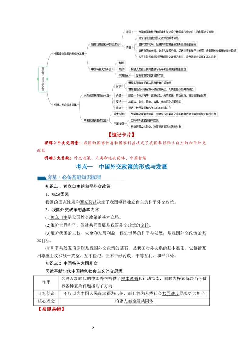 第05课中国的外交（讲义）（原卷版）_新高考复习资料_2024年新高考资料_一轮复习资料_完2024年高考政治一轮复习讲练测（课件+讲义+练习）（新教材新高考）_选择性必修1