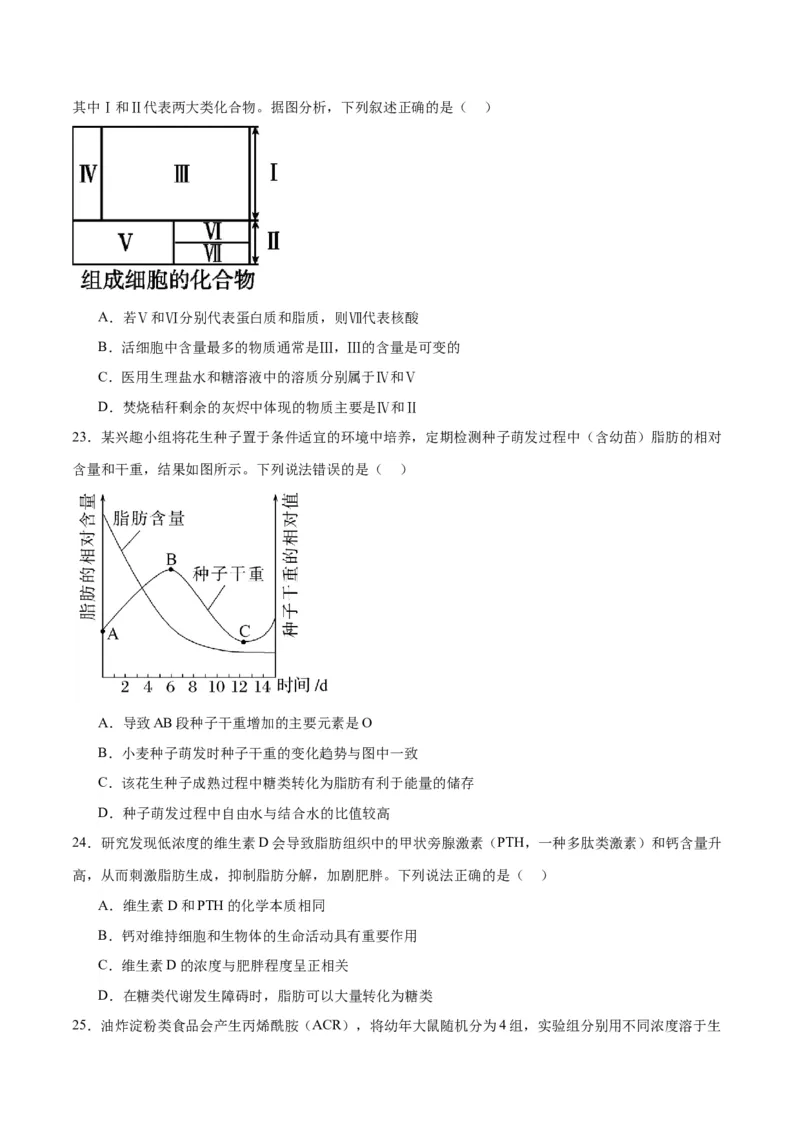 专题3糖类和脂质（原卷版)_2024年新高考资料_3.2024专项复习_备战2024年高考生物一轮复习重难点专项突破_专题03糖类和脂质-备战2024年高考生物一轮复习重难点专项突破
