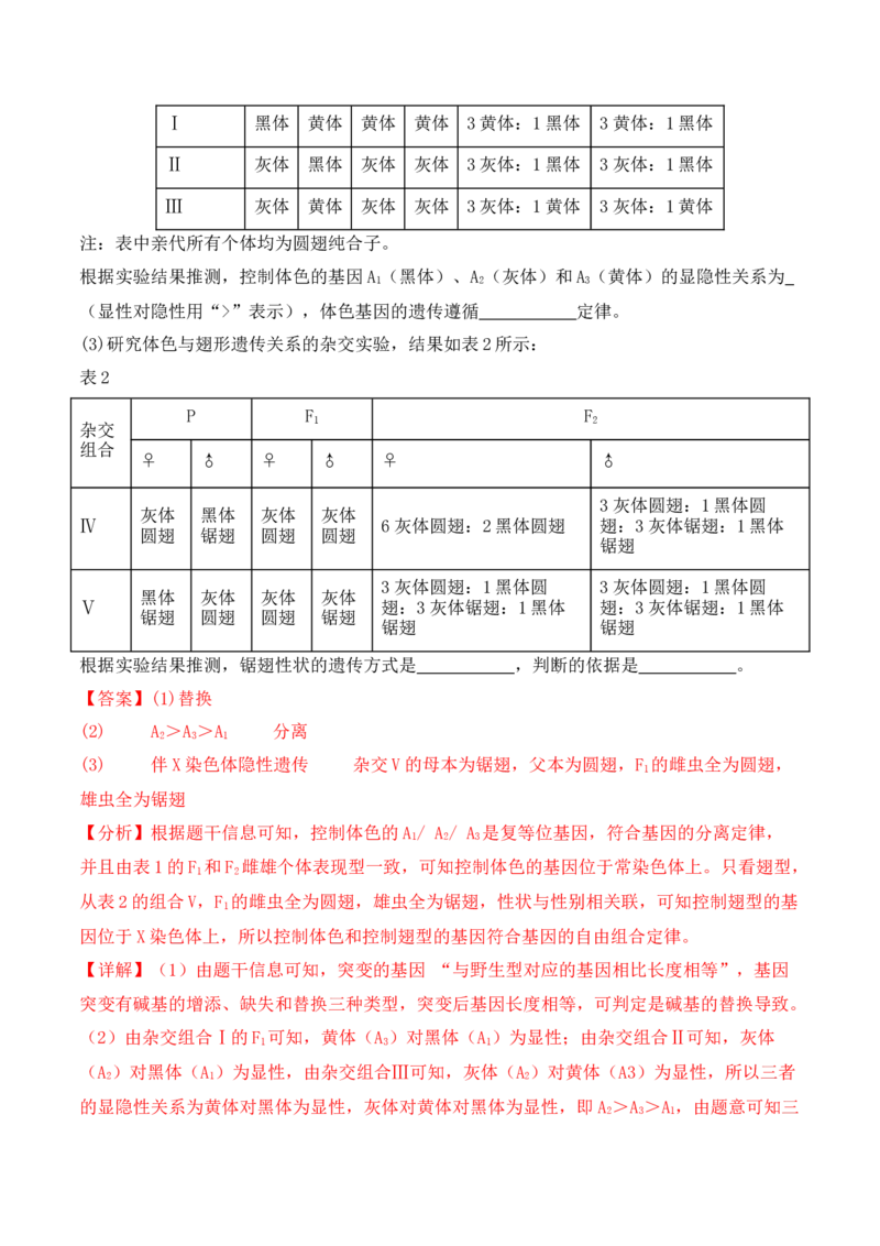 专题12长句作答类（解析版）_2024年新高考资料_2.2024二轮复习_2024年高考生物二轮热点题型归纳与变式演练（新高考通用）