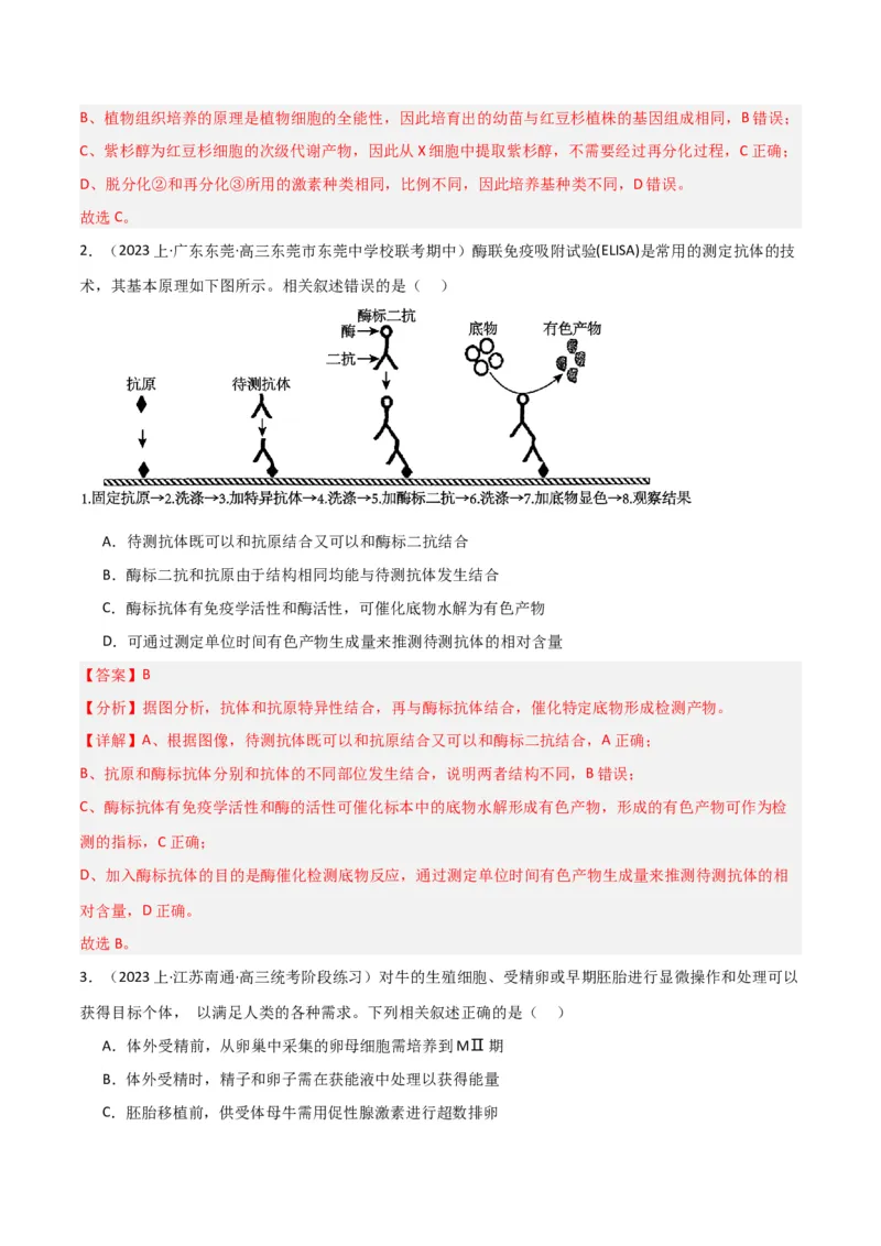 专题12细胞工程与基因工程（解析版）_2024年新高考资料_3.2024专项复习_2024年高考生物热点&middot;重点&middot;难点专练（新高考专用）