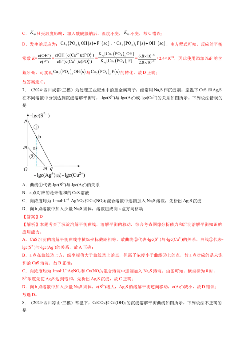 考点32沉淀溶解平衡（核心考点精讲精练）-备战2025年高考化学一轮复习考点帮（新高考通用）（解析版）_2025年新高考资料_一轮复习_备战2025年高考化学一轮复习考点帮