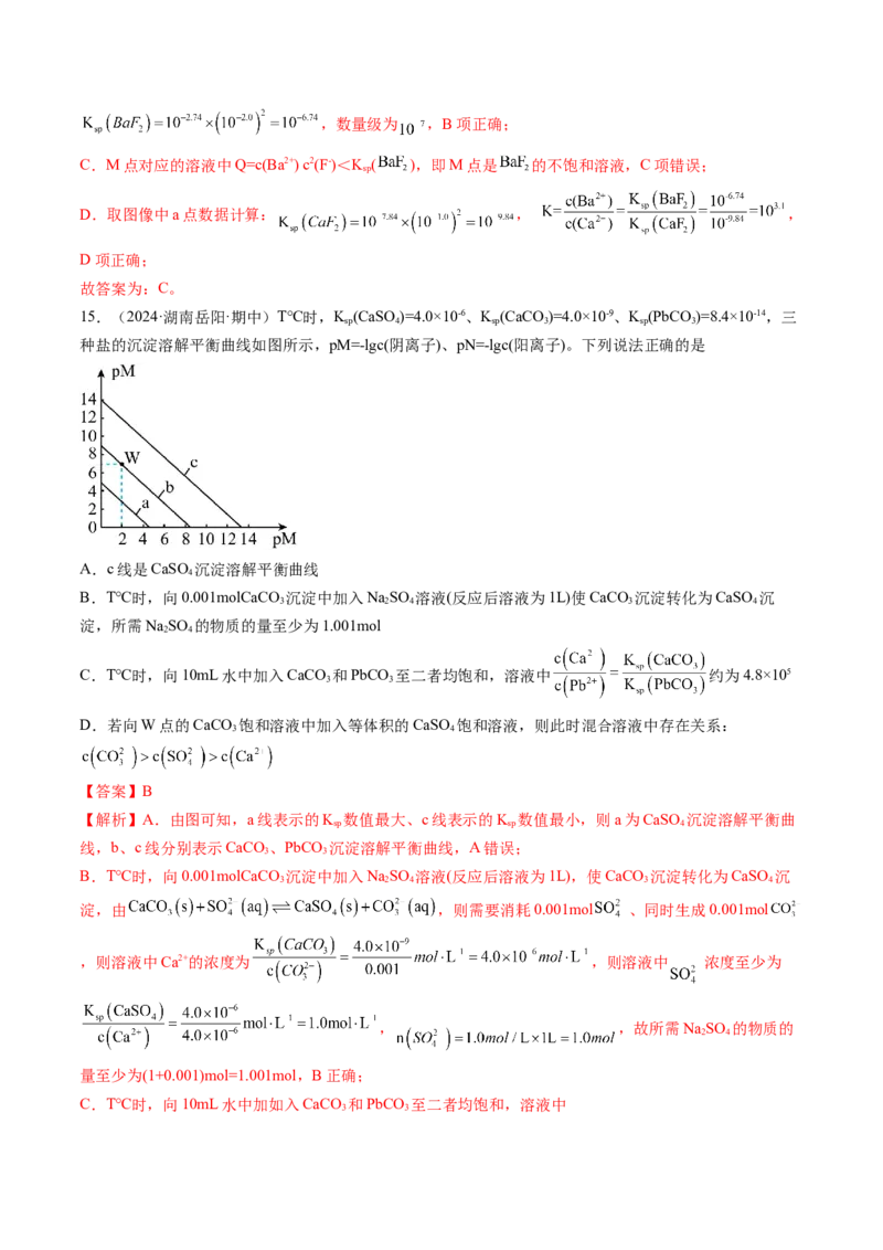 考点32沉淀溶解平衡（核心考点精讲精练）-备战2025年高考化学一轮复习考点帮（新高考通用）（解析版）_2025年新高考资料_一轮复习_备战2025年高考化学一轮复习考点帮