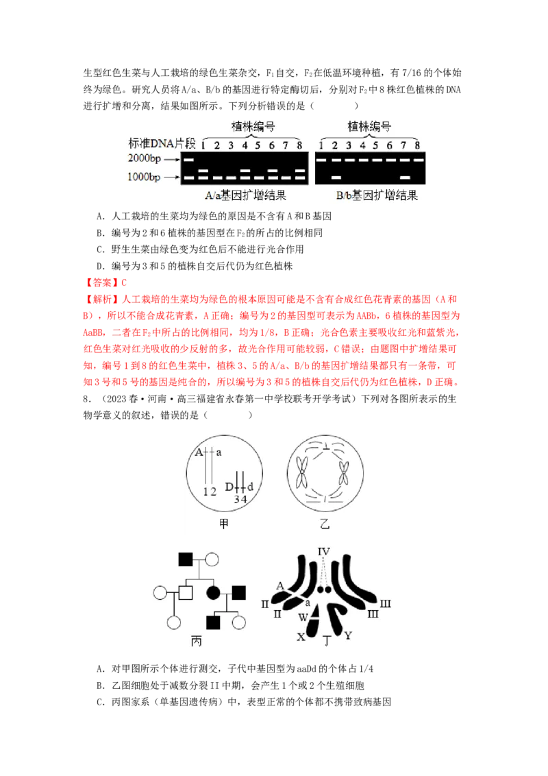 专题12遗传规律（解析版）_2024年新高考资料_1.2024一轮复习_备战2024年高考生物一轮复习抢分特训（全国通用）_专题12+遗传规律-备战2024年高考生物一轮复习抢分特训（全国通用）