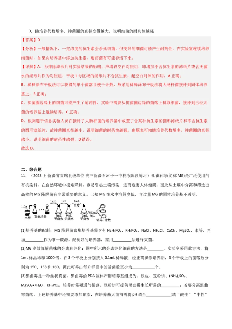 专题11发酵工程（解析版）_2024年新高考资料_3.2024专项复习_2024年高考生物热点&middot;重点&middot;难点专练（新高考专用）