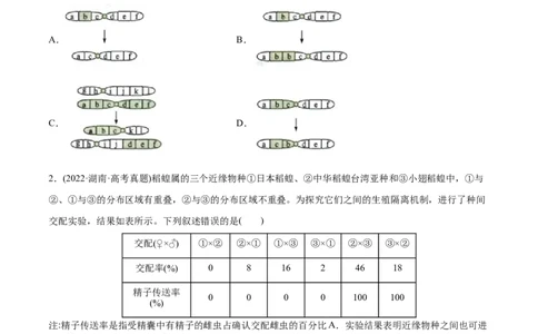 专题08生物的变异和进化-2022年高考真题和模拟题生物分专题训练（学生版）_2024年新高考资料_1.2024一轮复习_赠2022年高考生物真题与模拟题分类
