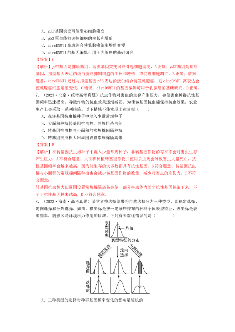 专题15变异、育种和进化（解析版）_2024年新高考资料_1.2024一轮复习_备战2024年高考生物一轮复习抢分特训（全国通用）