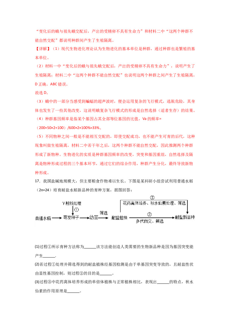 单元检测卷07变异与进化（解析版）_2024年新高考资料_1.2024一轮复习_2024年高考生物一轮复习考点通关卷（新高考通用）