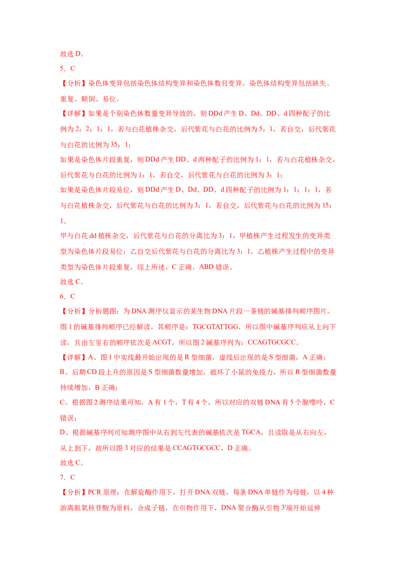 2024年高考冲刺模拟试卷（二）（解析版）_2024年新高考资料_5.2024三轮冲刺_2024年高考生物考前最后冲刺