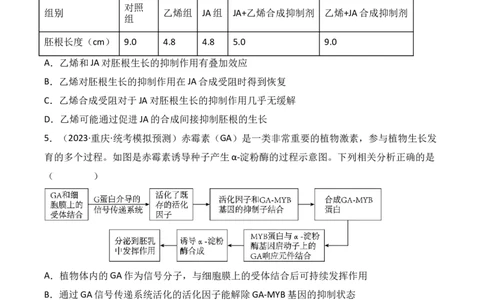 专题12植物的激素调节（原卷版）_2024年新高考资料_3.2024专项复习_备战2024年高考生物一轮复习重难点突破讲解与训练（新教材）