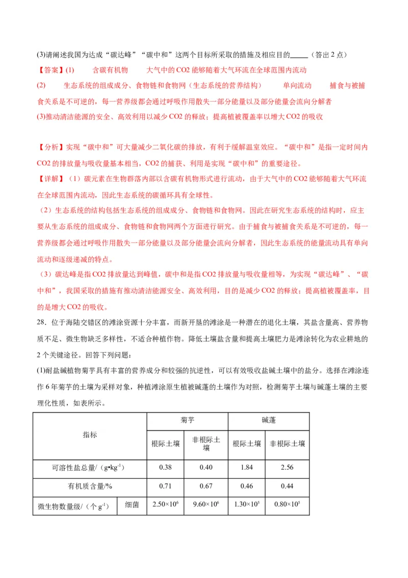 专题35生态系统的结构（解析版)_2024年新高考资料_3.2024专项复习_备战2024年高考生物一轮复习重难点专项突破_专题35生态系统的结构-备战2024年高考生物一轮复习重难点专项突破