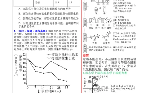 押新高考卷植物生命活动的调节（原卷版）-备战2024年高考生物临考题号押题（新高考通用）_2024年新高考资料_5.2024三轮冲刺_备战2024年高考生物临考题号押题（新高考通用）322745222