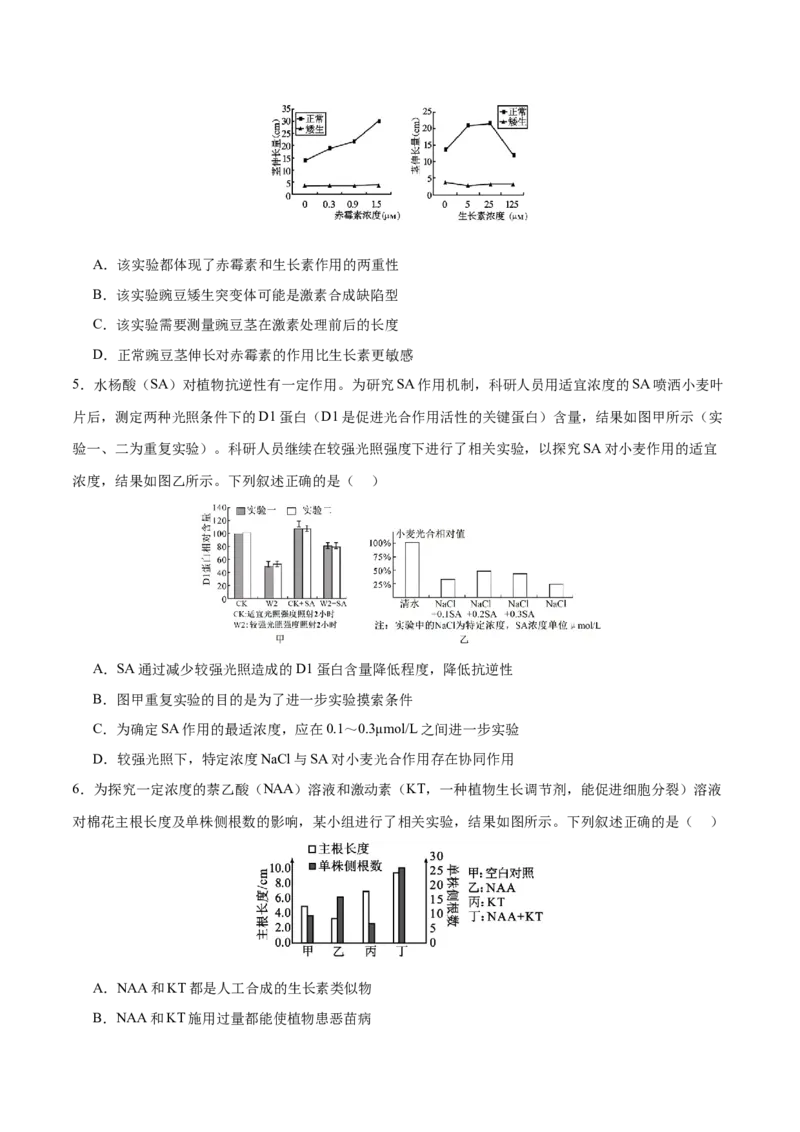 押新高考卷植物生命活动的调节（原卷版）-备战2024年高考生物临考题号押题（新高考通用）_2024年新高考资料_5.2024三轮冲刺_备战2024年高考生物临考题号押题（新高考通用）322745222