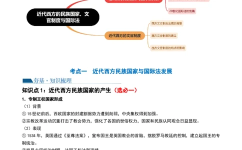 第35讲近代西方民族国家、文官制度与国际法（原卷版）_2024年新高考资料_1.2024一轮复习_2024年高考历史一轮复习讲练测（新教材新高考）