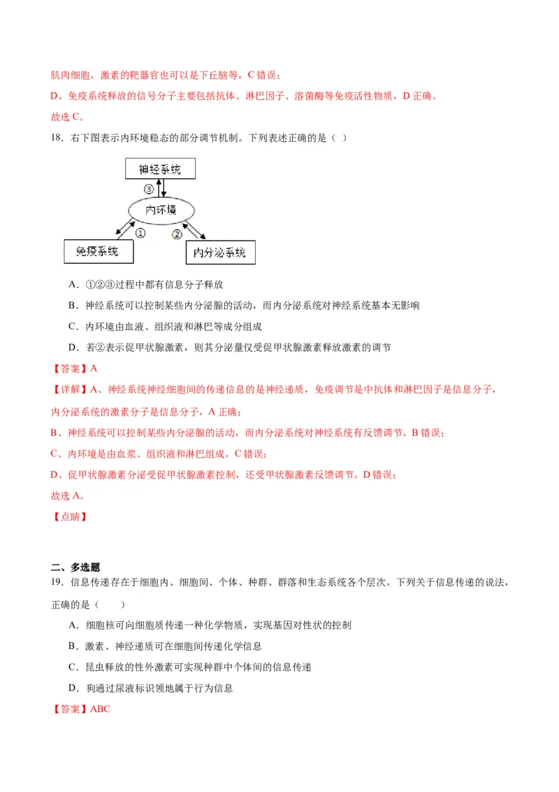 专题31动物生命活动调节的综合分析（解析版)_2024年新高考资料_3.2024专项复习_备战2024年高考生物一轮复习重难点专项突破
