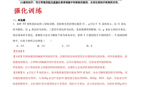 专题18伴性遗传和人类遗传病（解析版)_2024年新高考资料_3.2024专项复习_备战2024年高考生物一轮复习重难点专项突破_专题18伴性遗传和人类遗传病