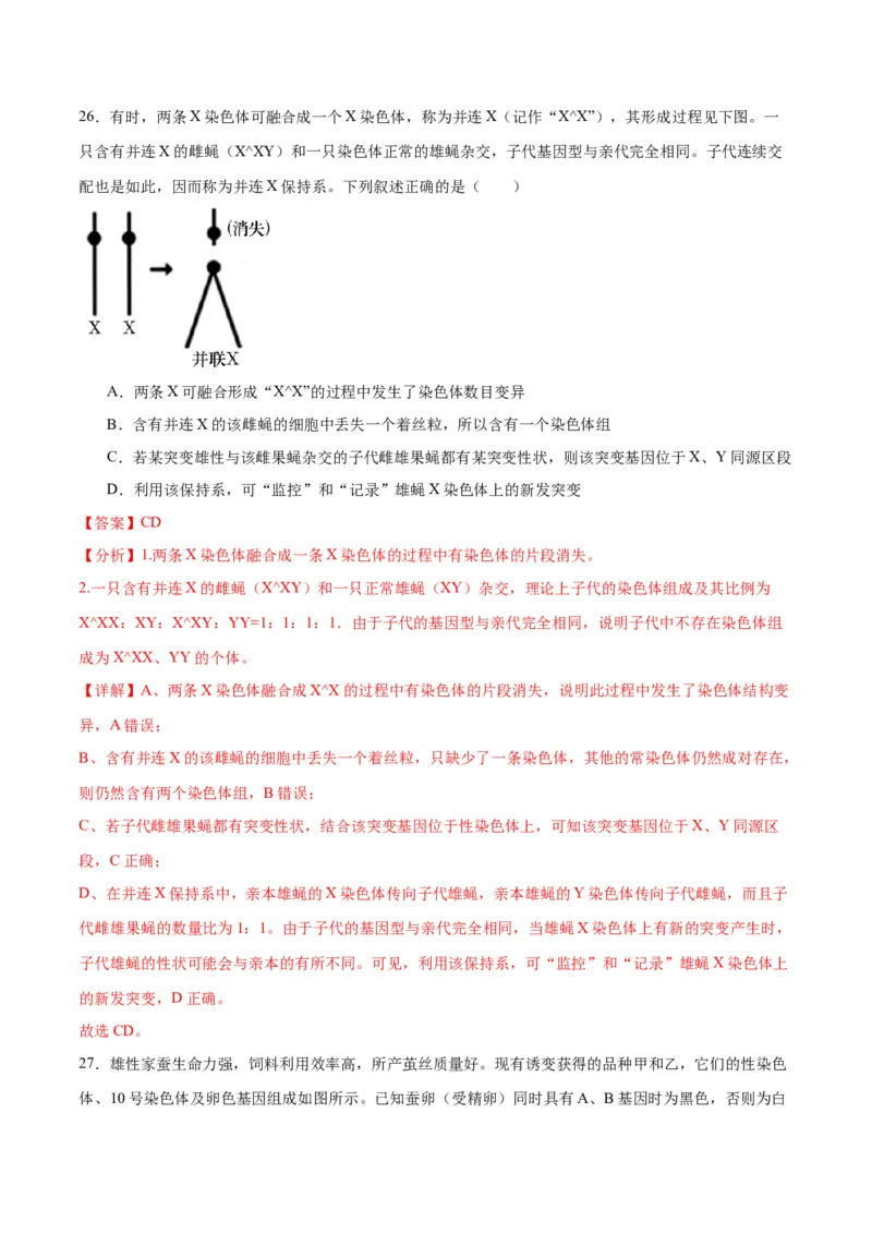 专题18伴性遗传和人类遗传病（解析版)_2024年新高考资料_3.2024专项复习_备战2024年高考生物一轮复习重难点专项突破_专题18伴性遗传和人类遗传病