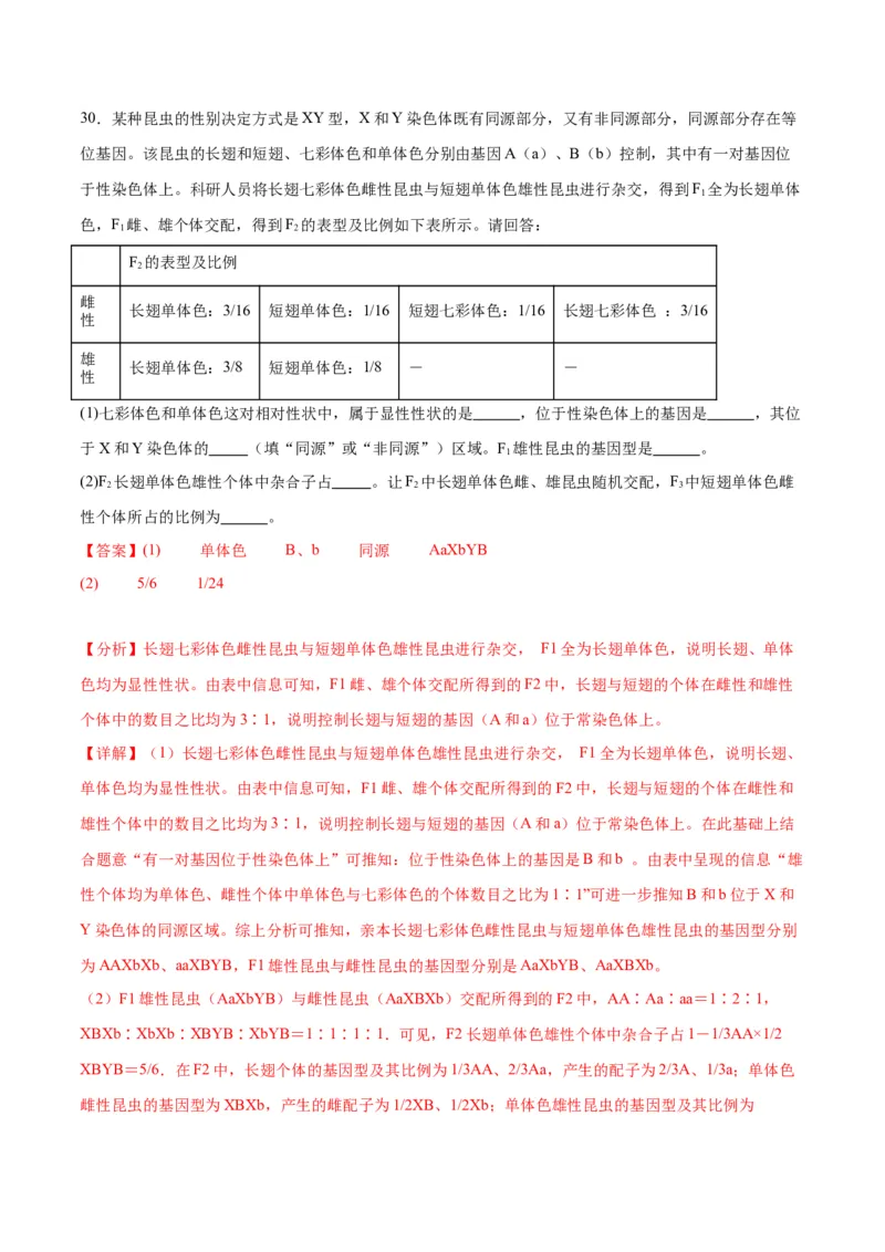专题18伴性遗传和人类遗传病（解析版)_2024年新高考资料_3.2024专项复习_备战2024年高考生物一轮复习重难点专项突破_专题18伴性遗传和人类遗传病