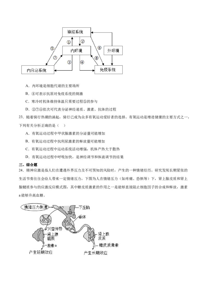 专题31动物生命活动调节的综合分析（原卷版)_2024年新高考资料_3.2024专项复习_备战2024年高考生物一轮复习重难点专项突破