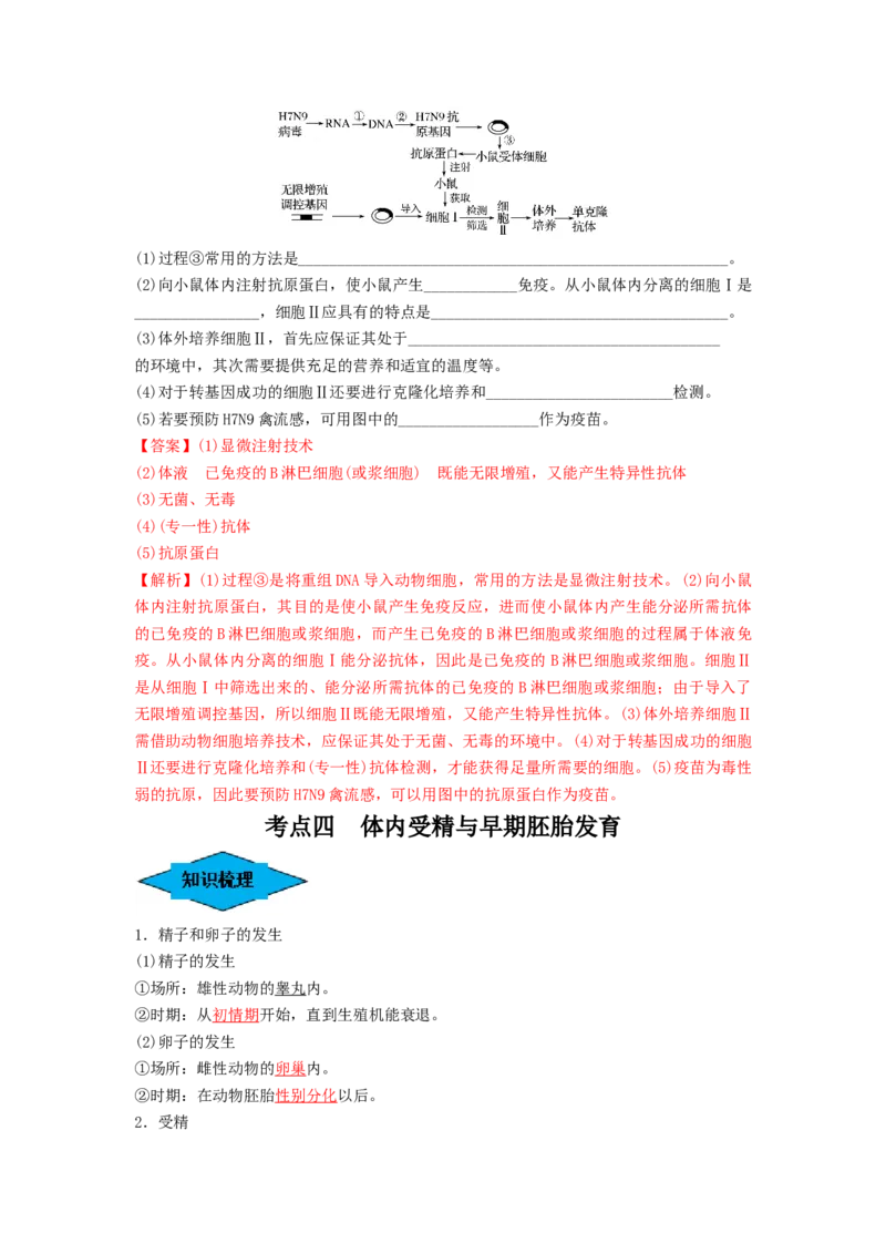 专题33细胞工程和胚胎工程（串讲）（解析版）_2024年新高考资料_1.2024一轮复习_备战2024年高考生物一轮复习串讲精练（新高考专用）