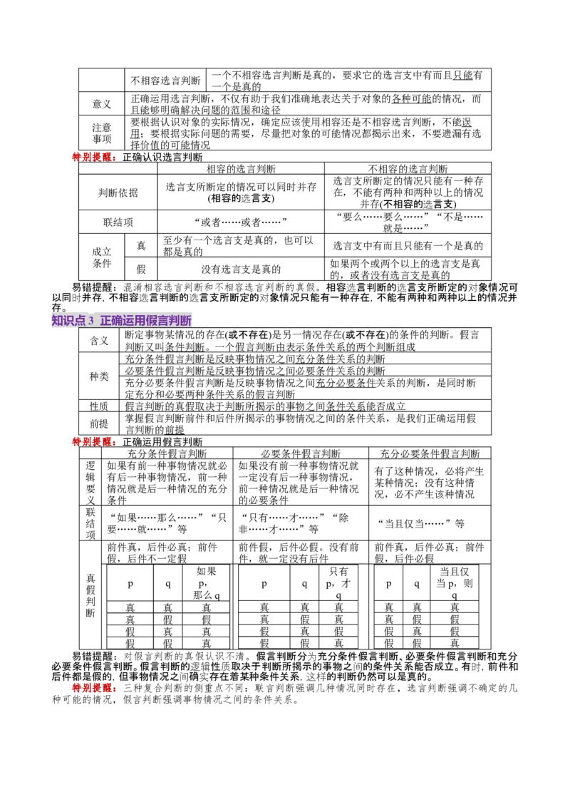 第05课正确运用判断（讲义）（原卷版）_新高考复习资料_2025年新高考资料_2025年高考政治一轮复习讲练测（新教材新高考）