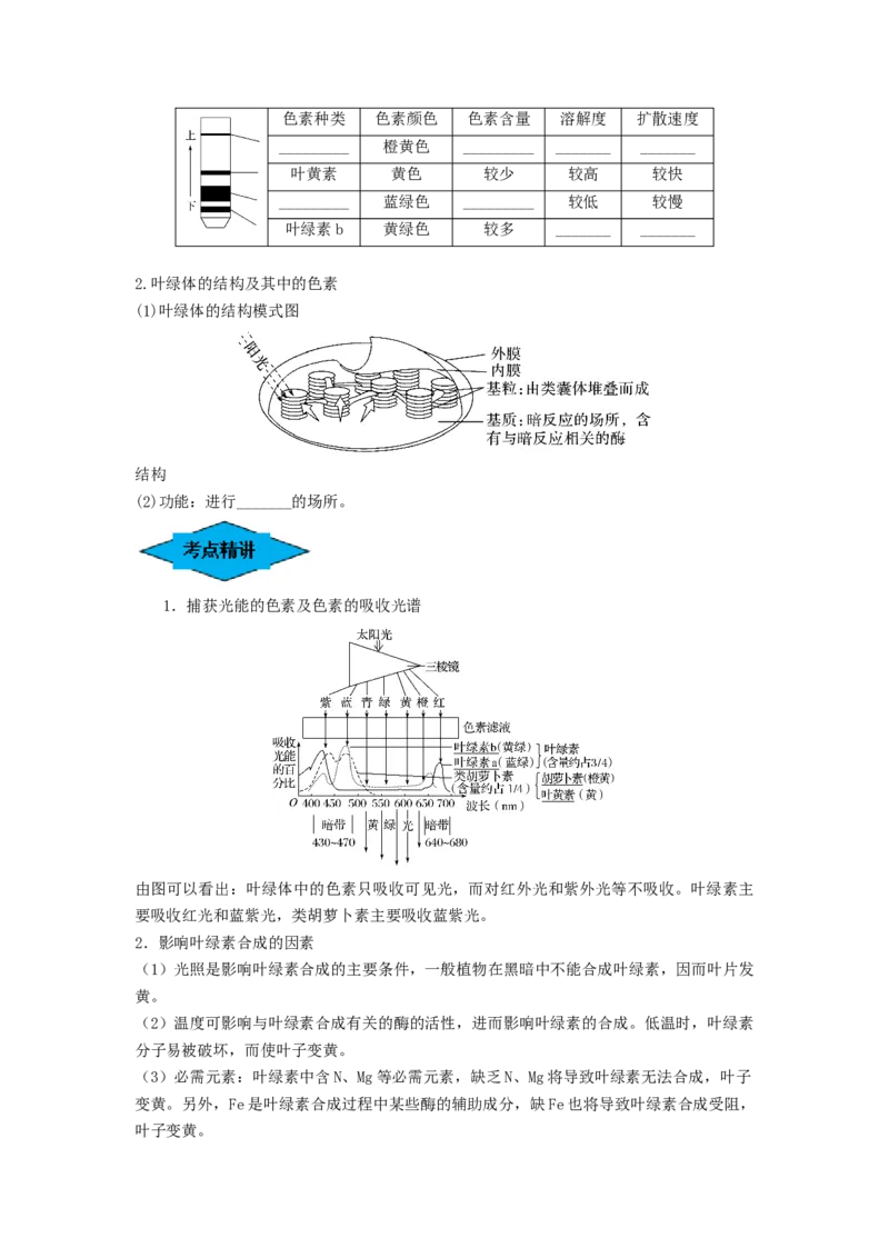 专题09光合作用（串讲）（原卷版）_2024年新高考资料_1.2024一轮复习_备战2024年高考生物一轮复习串讲精练（新高考专用）