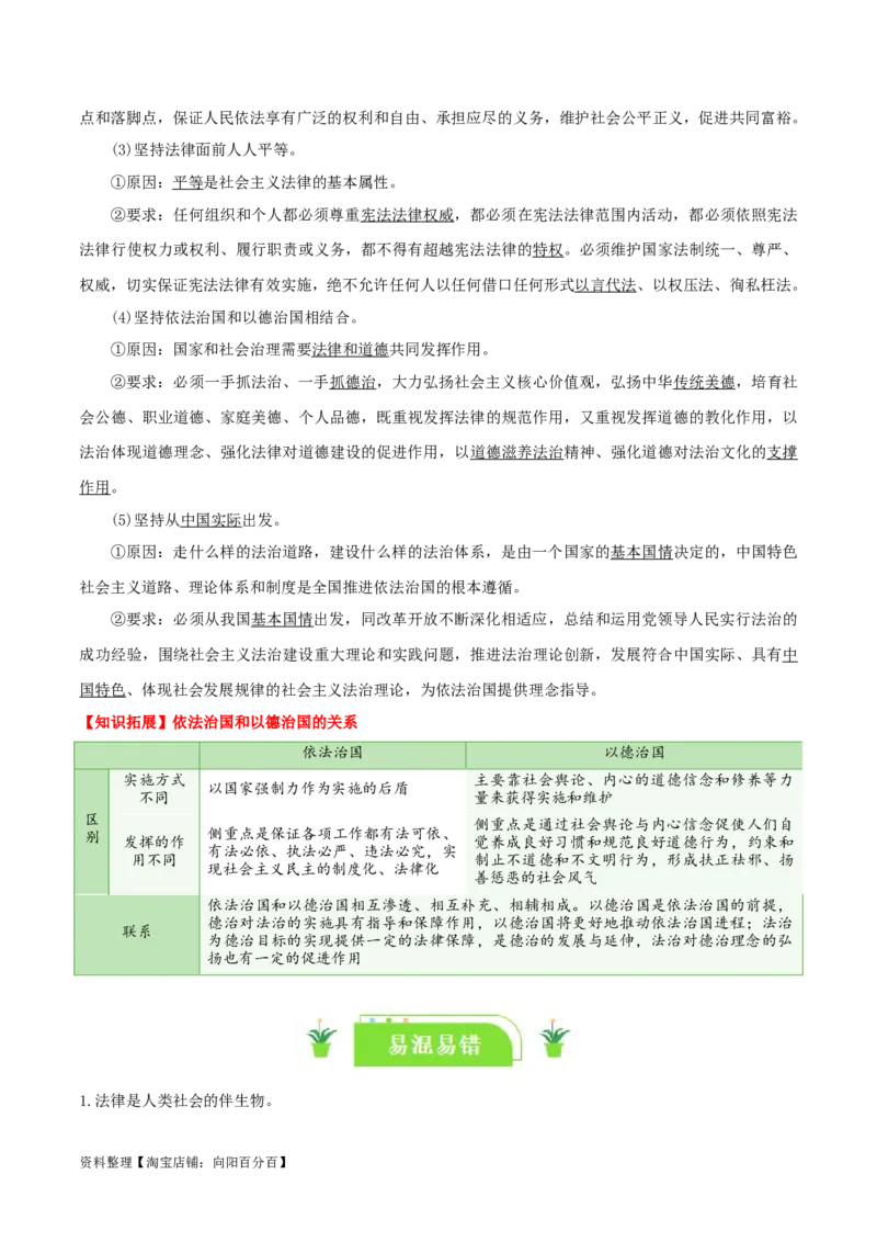 专题15治国理政的基本方式_新高考复习资料_2024年新高考资料_一轮复习资料_口袋书2024年高考政治一轮复习知识清单（新高考通用）