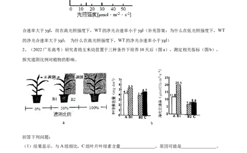押广东卷第17题光合作用的应用（原卷版）_2024年新高考资料_5.2024三轮冲刺_备战2024年高考生物临考题号押题（广东专用）323137816