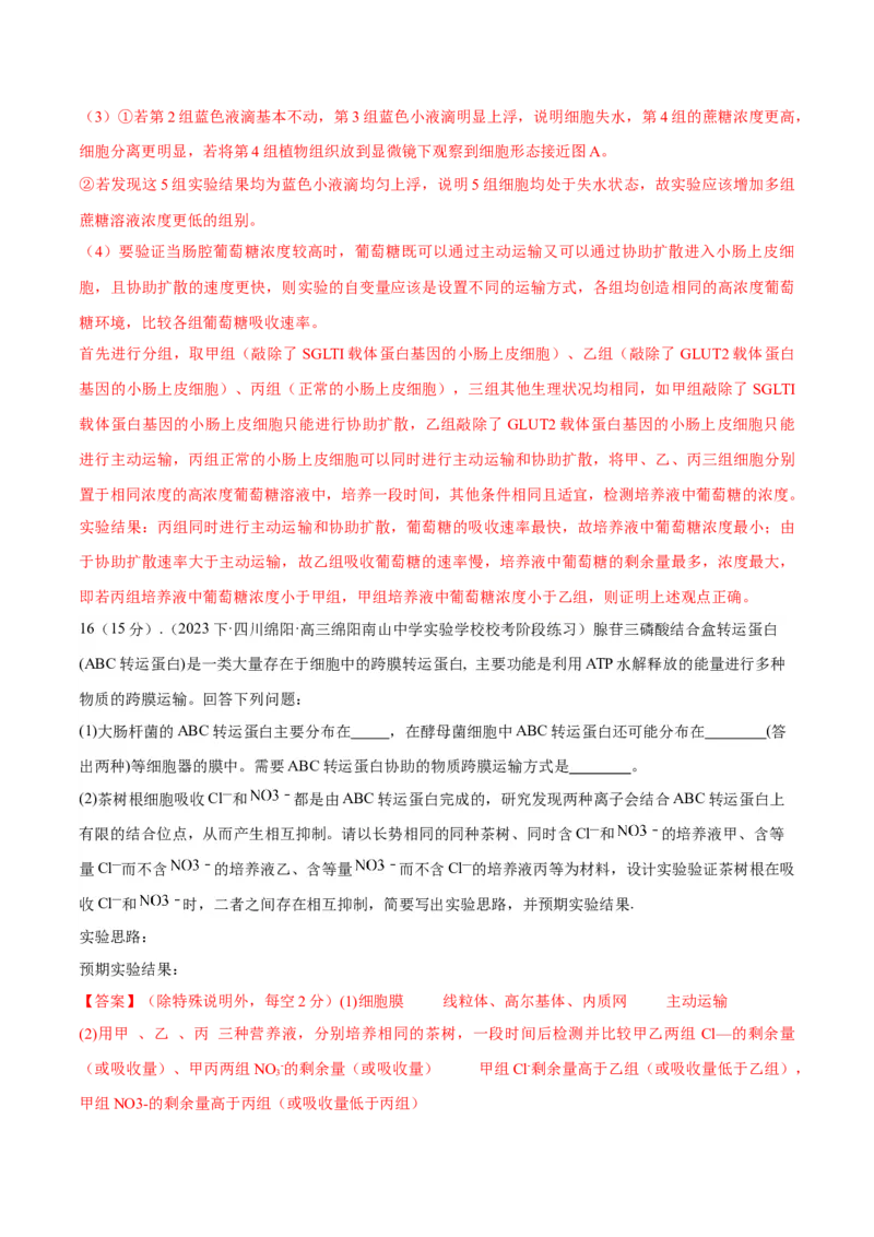 专题04实验设计类（细胞代谢）（解析版）_2024年新高考资料_2.2024二轮复习_备战2024年高考生物实验专项突破3143686_专题04实验设计类（细胞代谢）-备战2024年高考生物实验专项突破