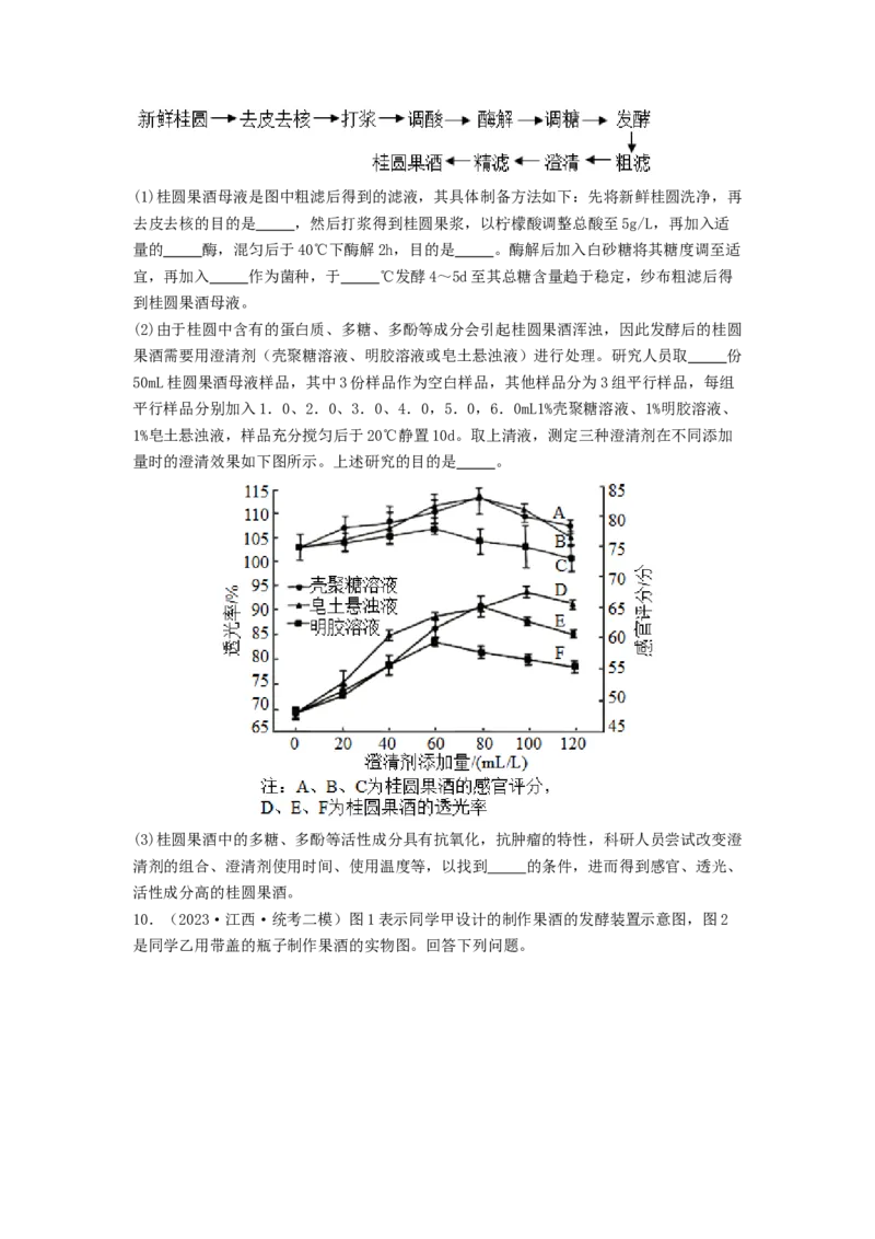 专题21传统发酵技术及应用（原卷版）_2024年新高考资料_1.2024一轮复习_备战2024年高考生物一轮复习抢分特训（全国通用）
