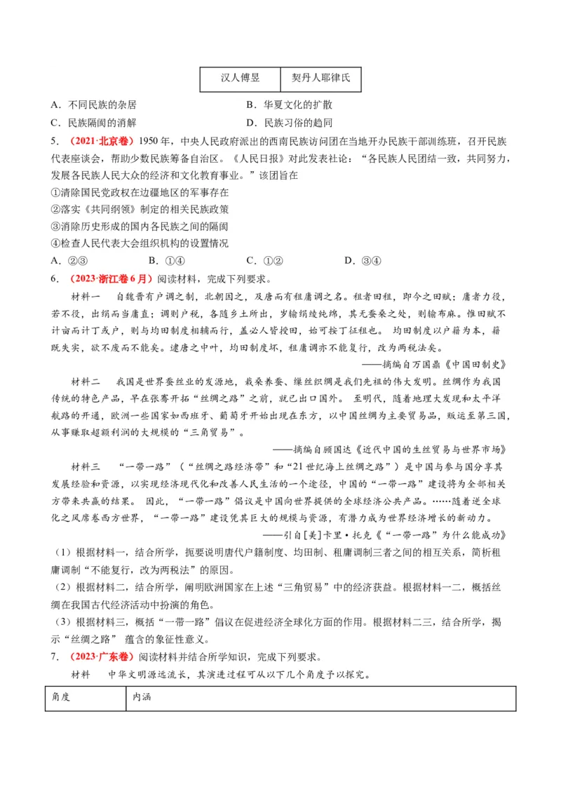 高考热点09从2024春晚谈高考历史热门考点（讲义）（原卷版）_2024年新高考资料_2.2024二轮复习_2024年高考历史二轮复习讲练测（新教材新高考）